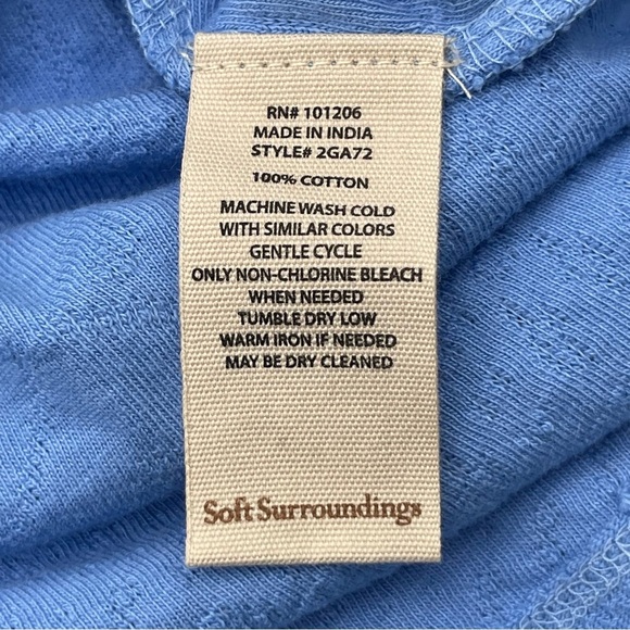 NWT Soft Surroundings Bailey Maxi Dress Blue Bonnet Pockets XL 100% Cotton - Picture 10 of 15